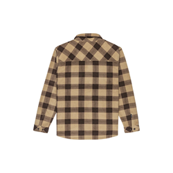 BERING STRAIT CHECK SHIRT MAGLIA A QUADRI DA UOMO BEIGE E MARRONE IN PILE